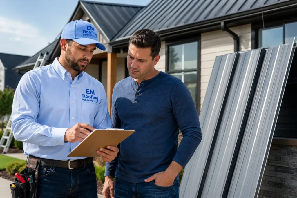 Metal roofing Ada OK contractor providing cost estimate